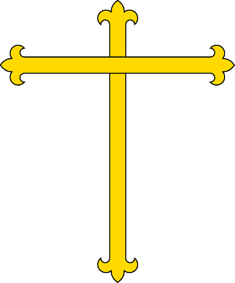 Church Outline Yellow Cross Crosses Religion Public