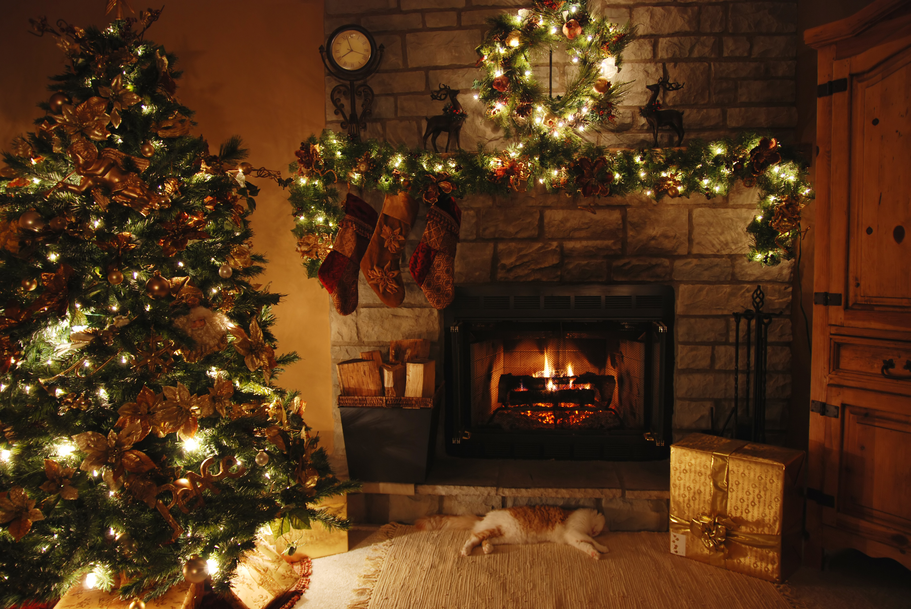 Christmas Background With Fireplace Gallery Yopriceville High