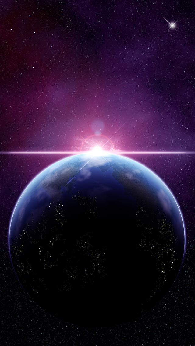 Earth And Sun Abstract Render iPhone Wallpaper HD