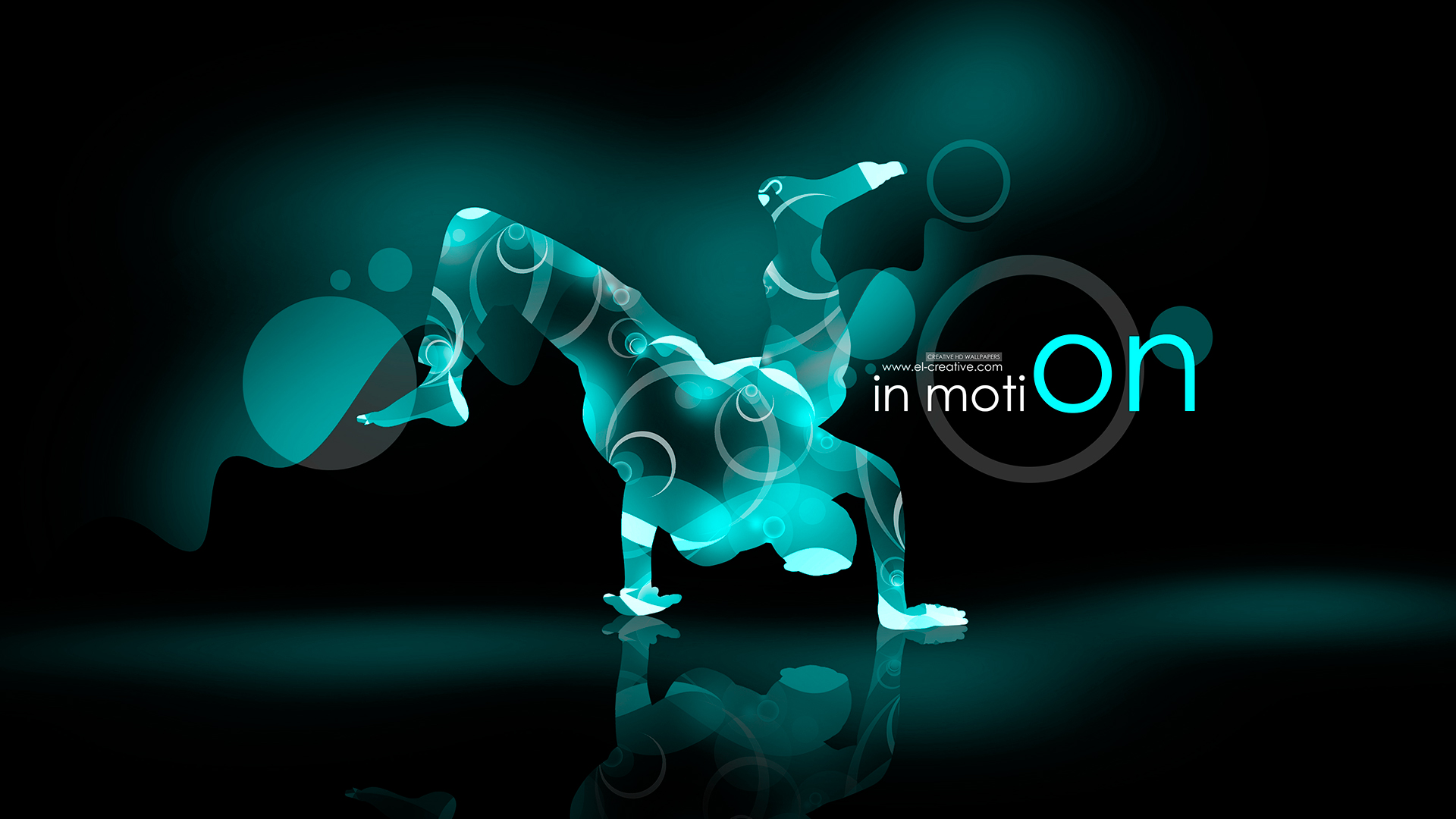 In Motion B Boy Dance Turquoise Abstract HD Wallpaper Design By