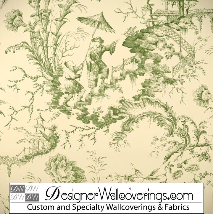 Asian Pagoda Toile Wallpaper Pal W Collection Screen Prints