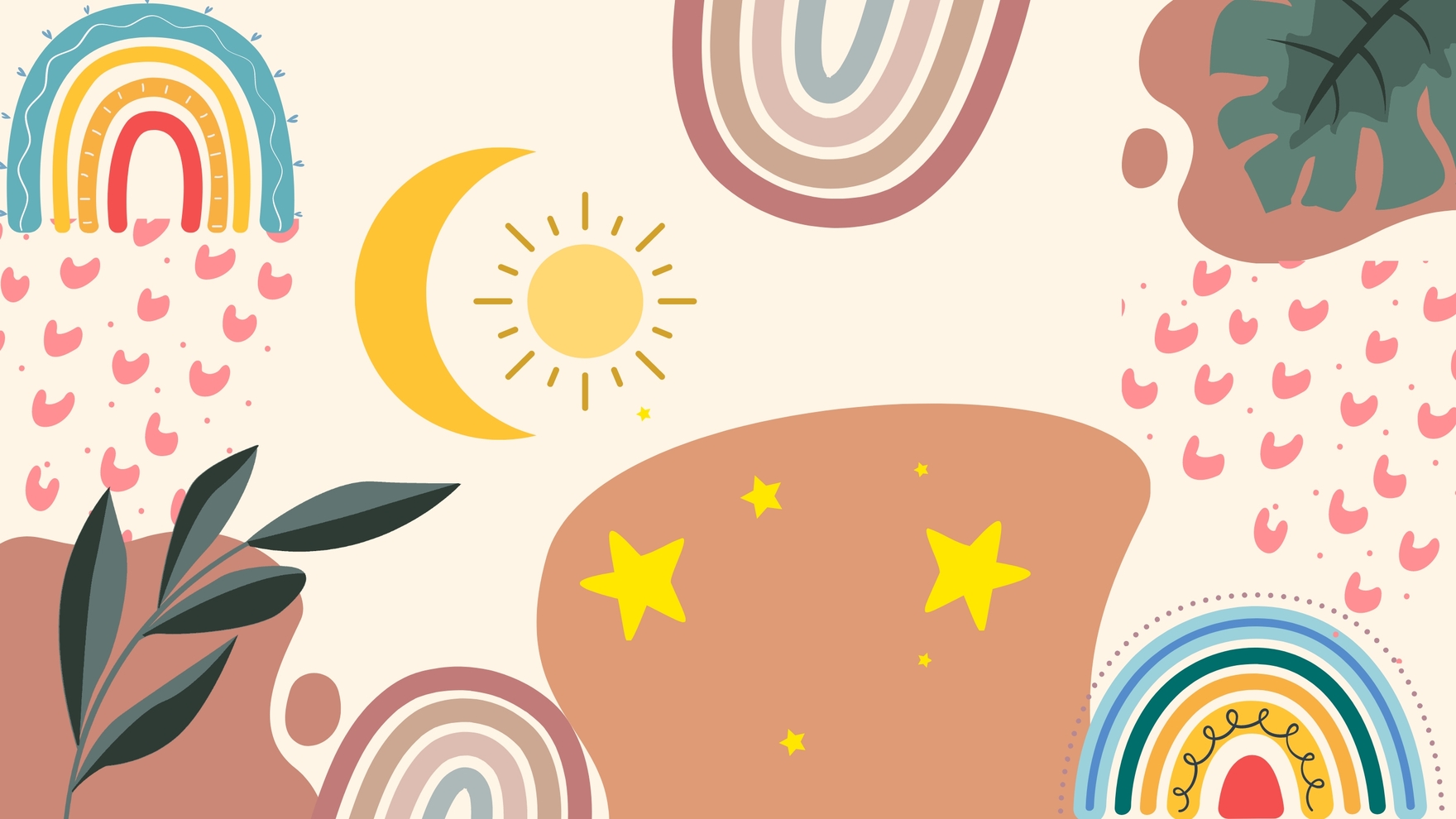 Cute Boho Background In Illustrator Svg Jpg Eps Png Wallpaper