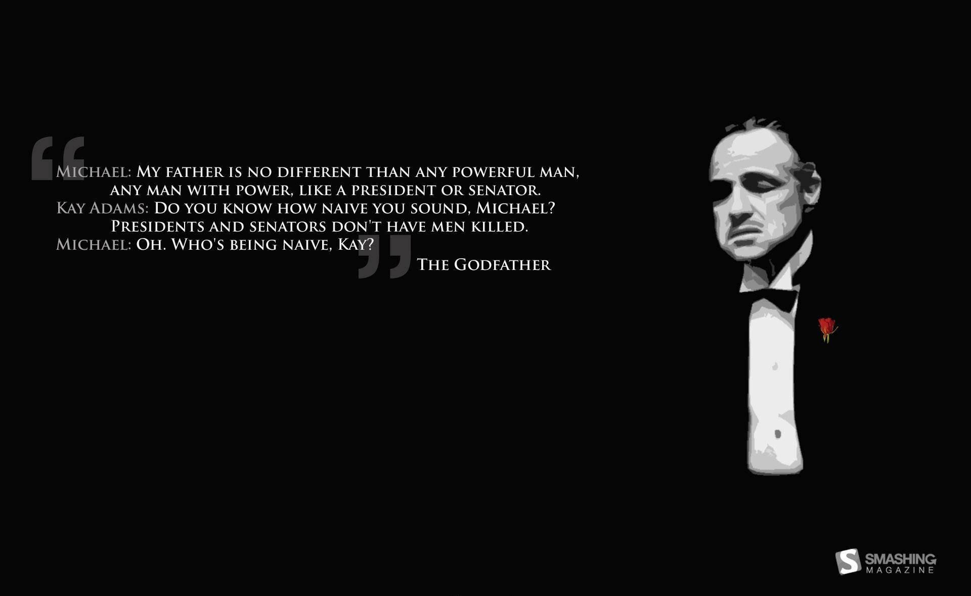 The Godfather Marlon Iconic Quotes Wallpaper