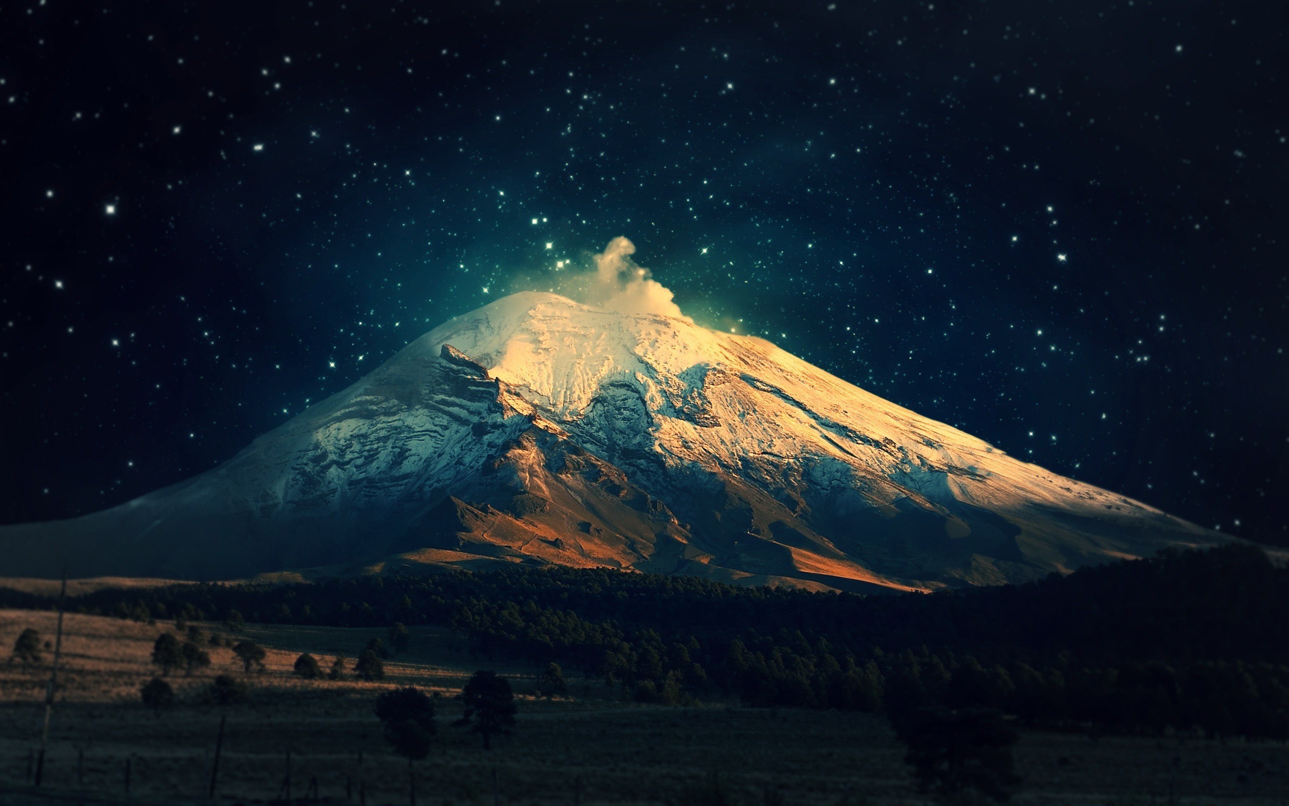 Landscape Night Mountain Wallpaper HD