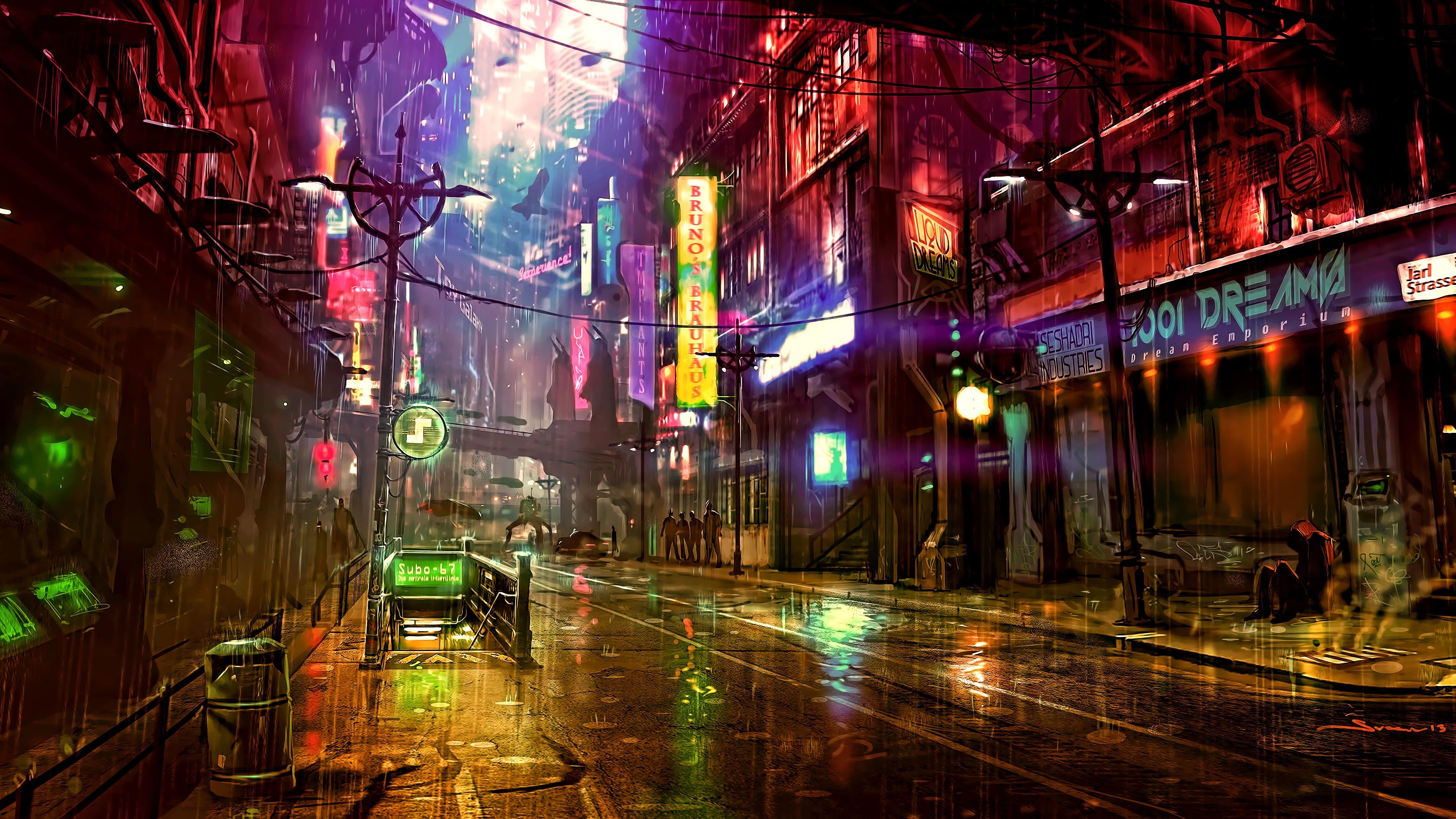 Wallpaper Futuristic Cyberpunk Future World 4k Art