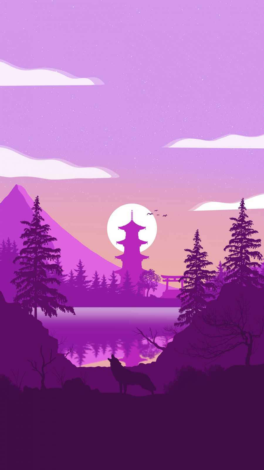 Purple Japanese Wallpaper