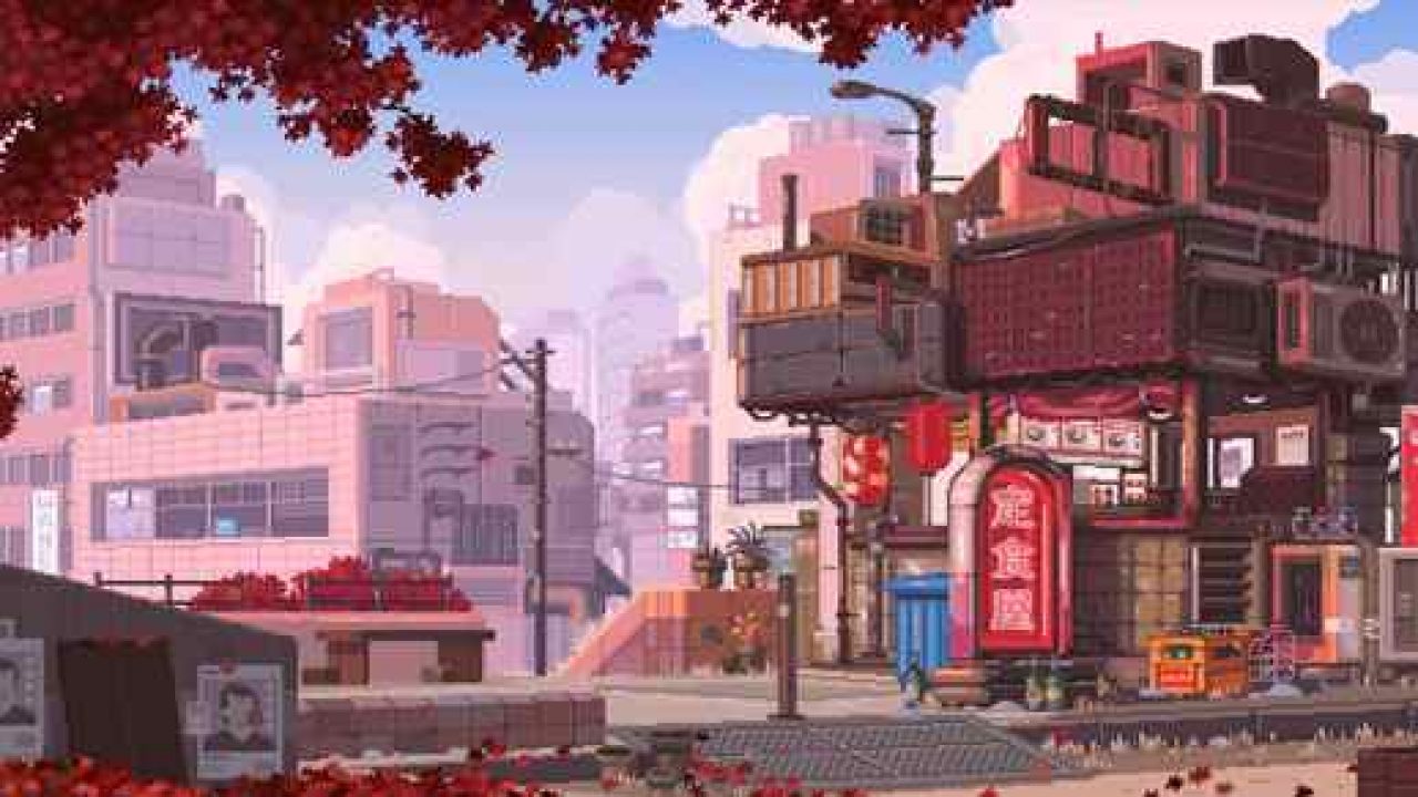 Japan Street Fall Cartoon City Live Desktop Wallpaper