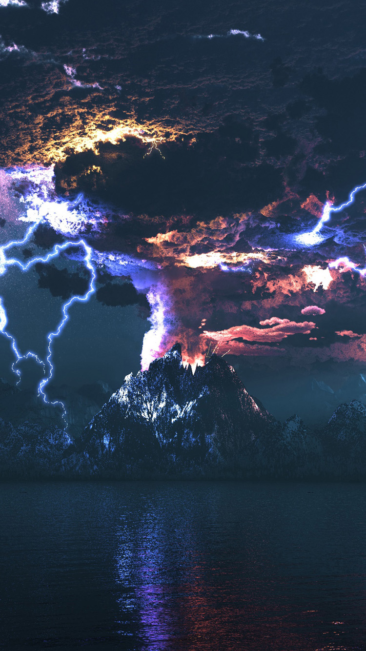 New 3d Volcano iPhone Wallpaper HD For