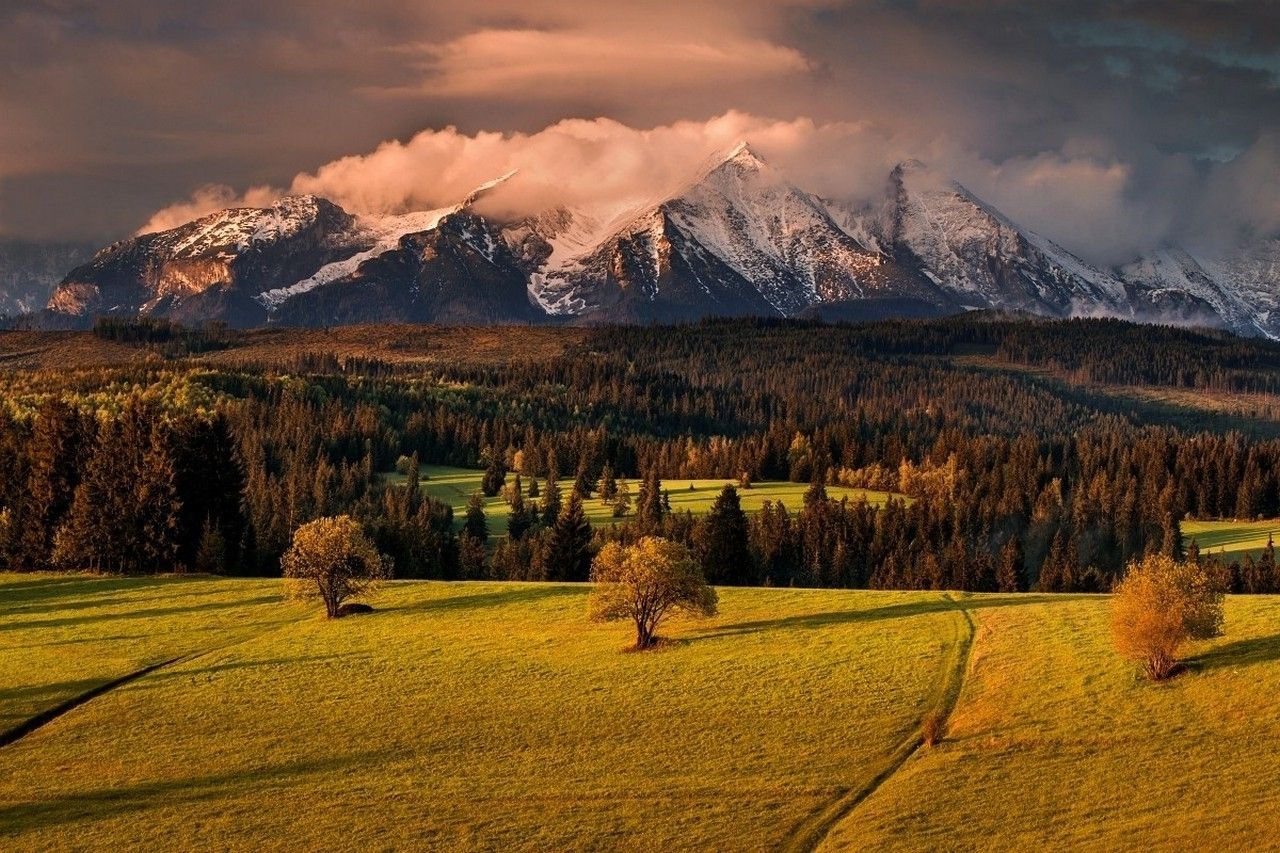 Slovakia High Tatras Sunset Wallpaper Background Image