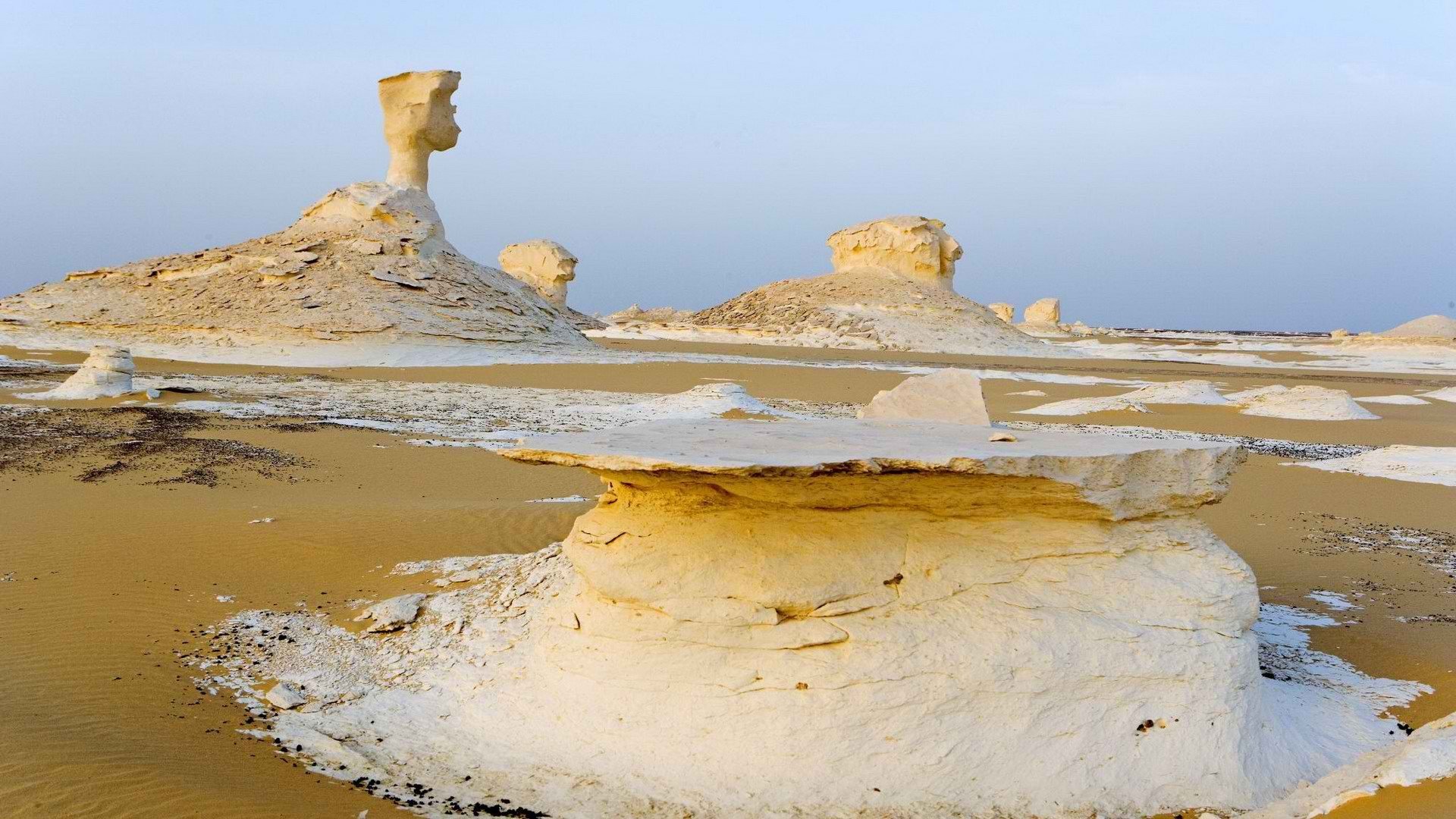 Landscapes White Deserts Egypt Oasis Wallpaper