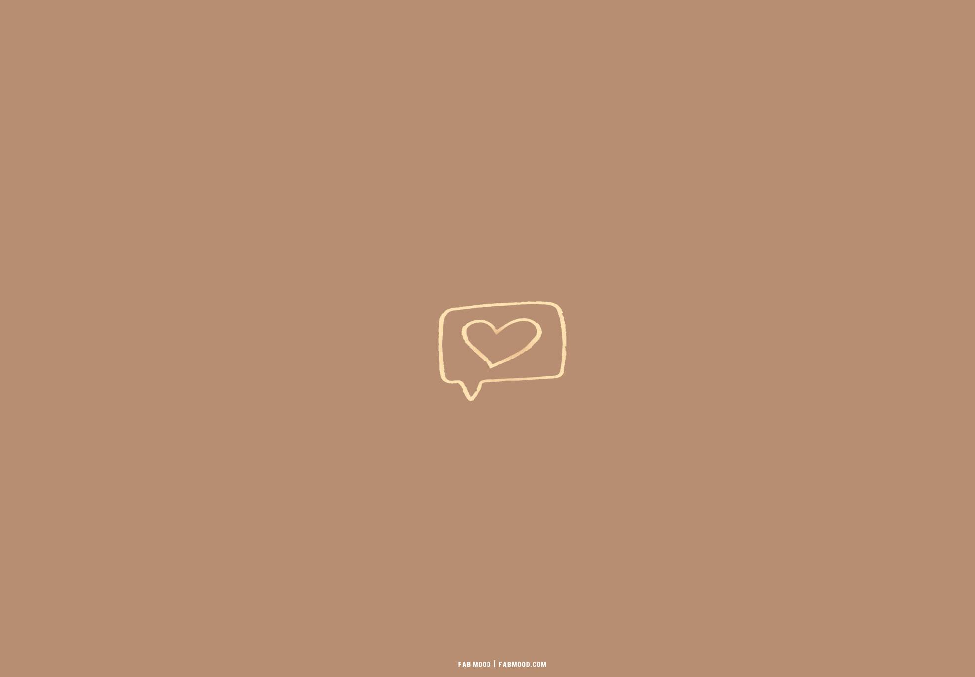 Brown Aesthetic Wallpaper For Laptop Gold Heart