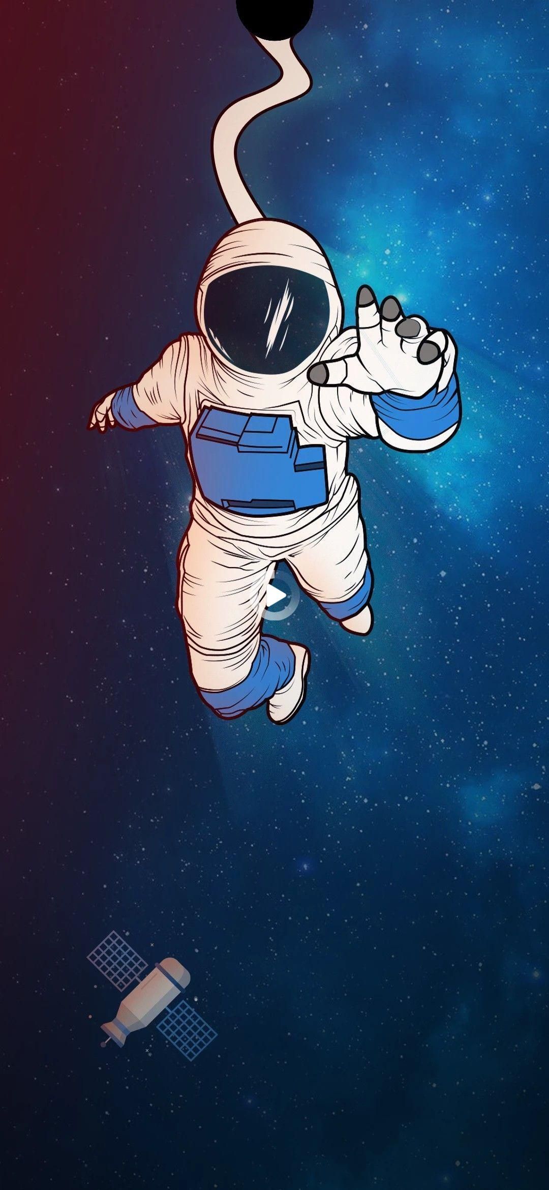 Cartoon Astronaut Wallpaper