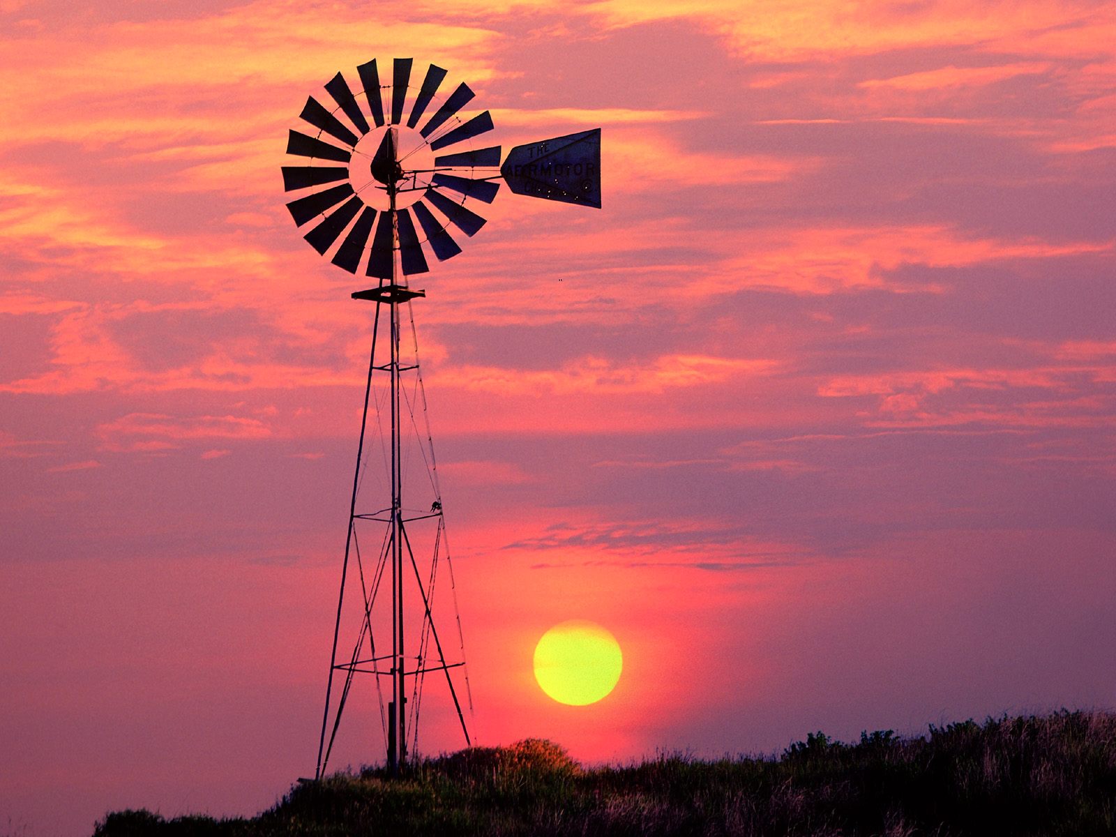 Windmill At Sunset Near Colfax Washington Picture
