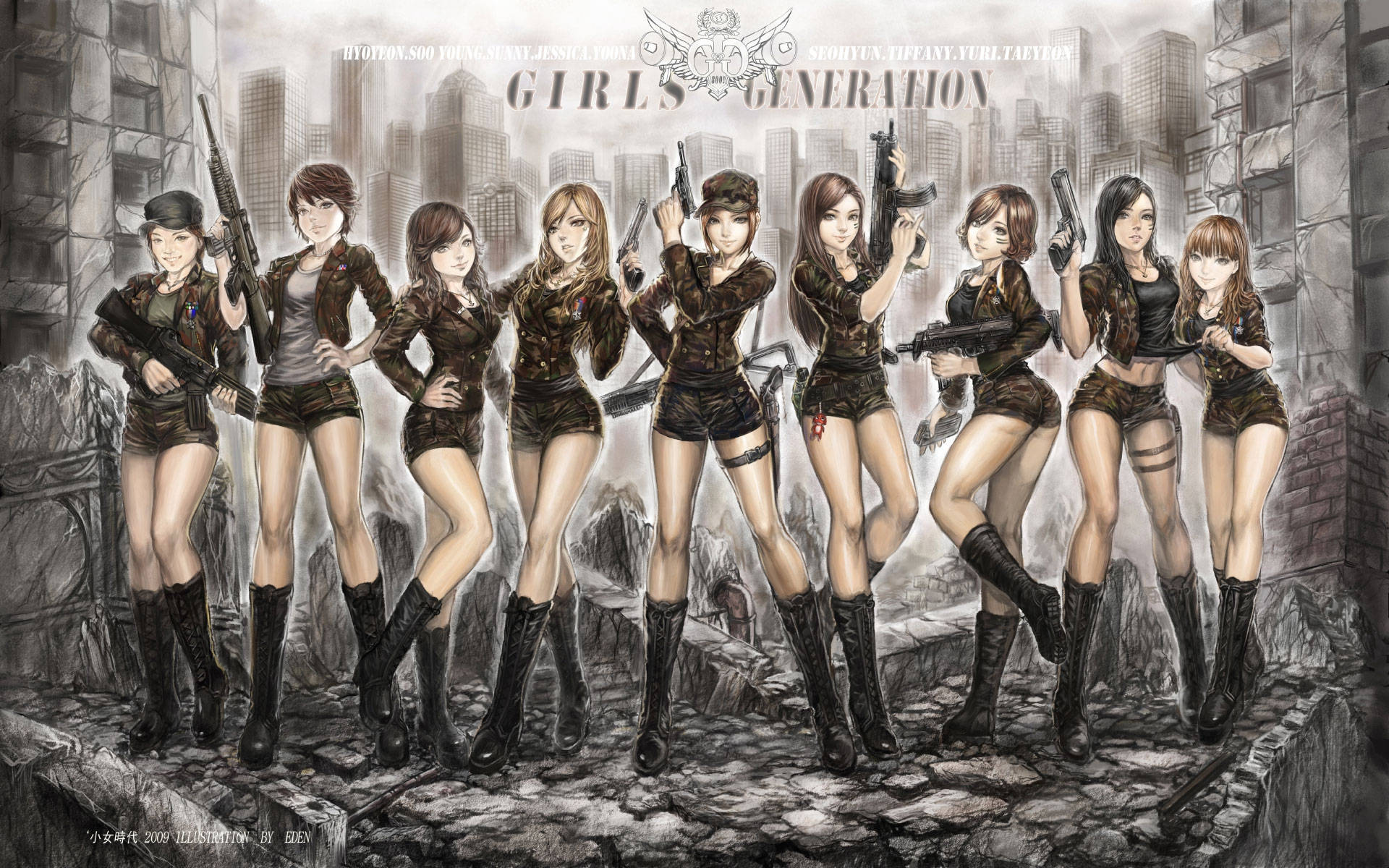 HD Girls Generation Drawing Wallpaper