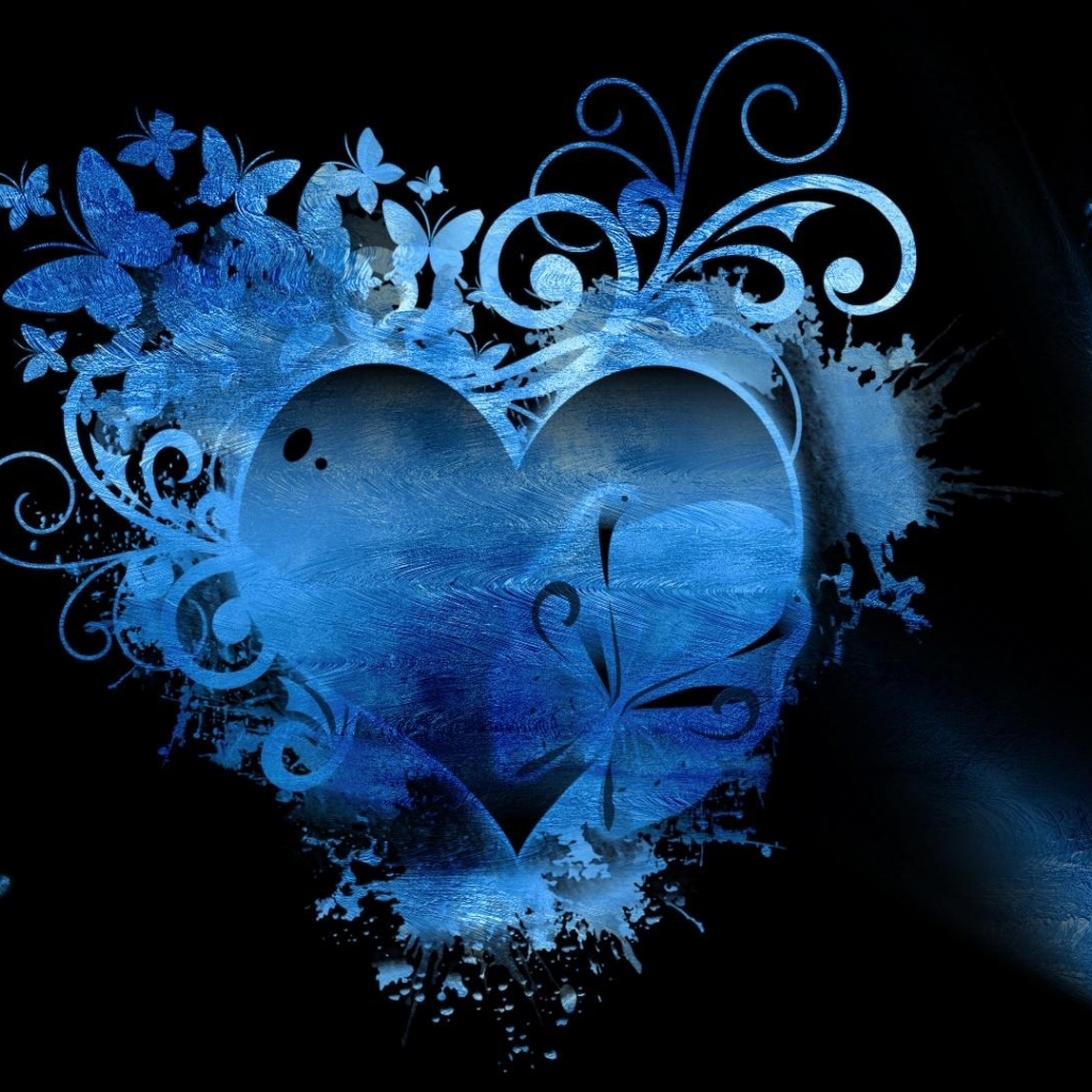 cool blue heart backgrounds