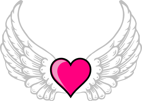 Wings N Pink Heart Clip Art