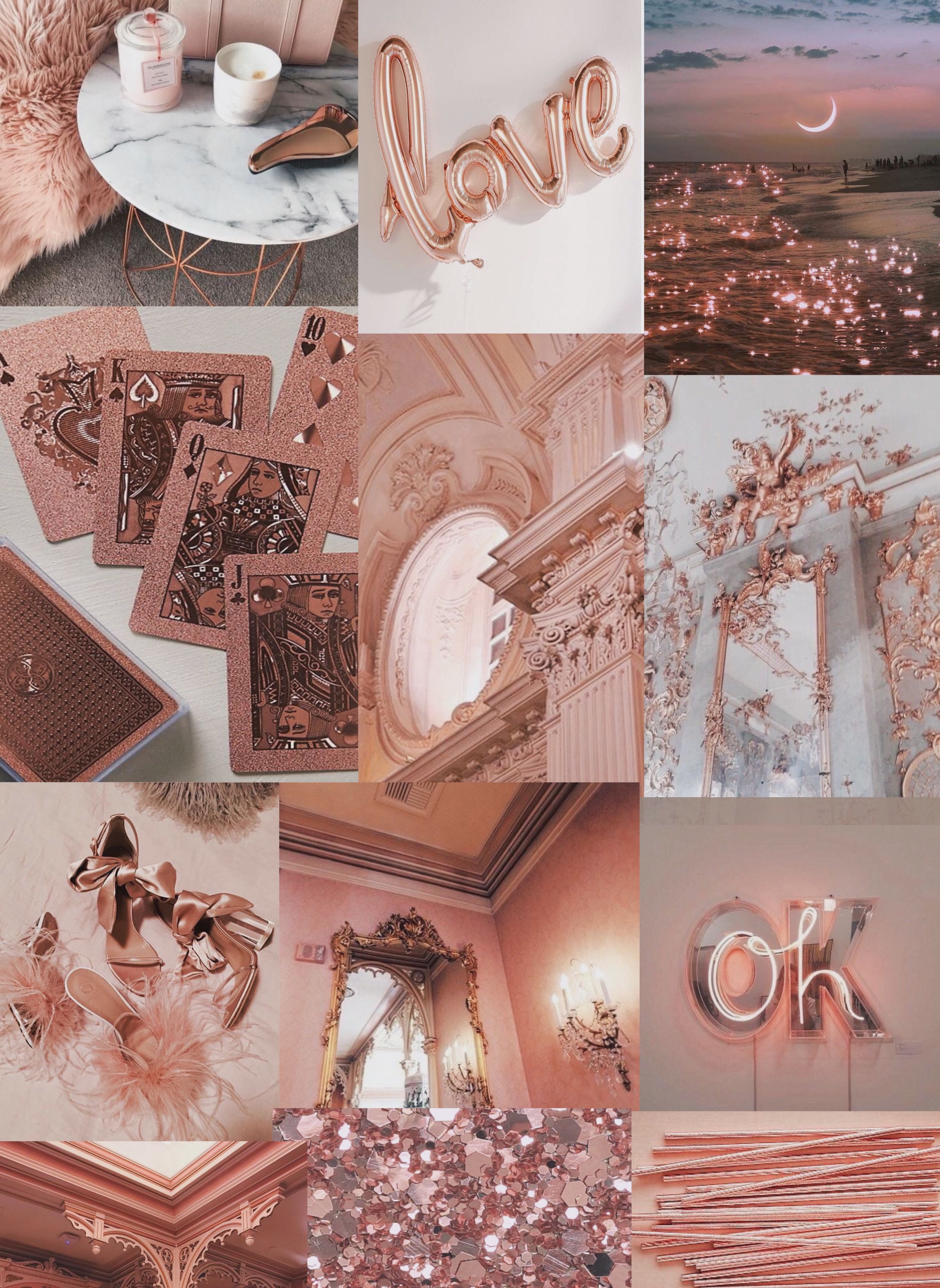 Rose Gold Vintage Aesthetic Wallpaper