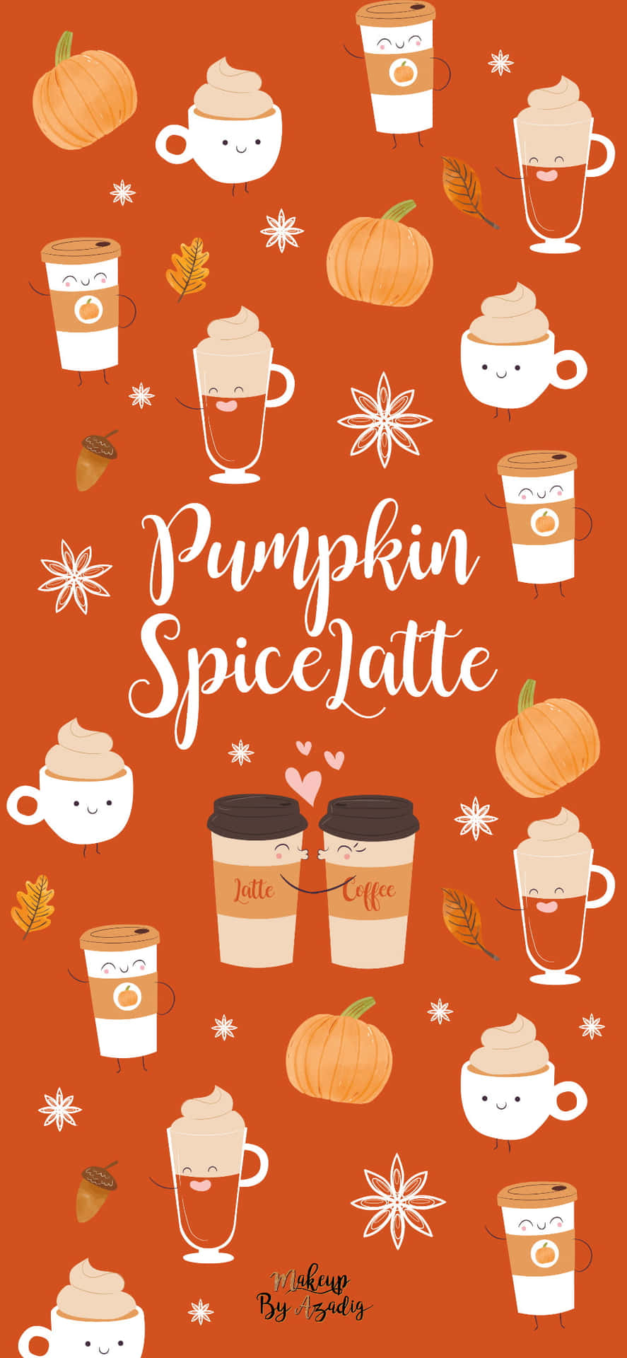 Cute Pumpkin iPhone Latte Wallpaper