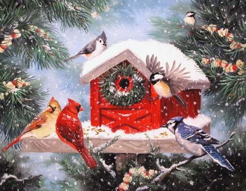 Linda Picken Art Studio Christmas Bird Feeder Jpg
