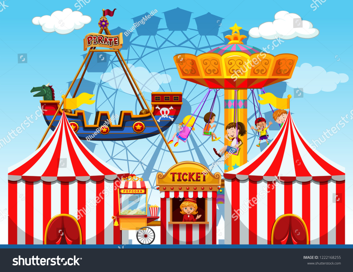 Free download Fun Fair Raide Background Illustration Stock Vector ...