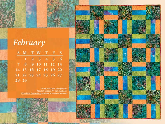 Quilt Calendar Puter Wallpaper February Books