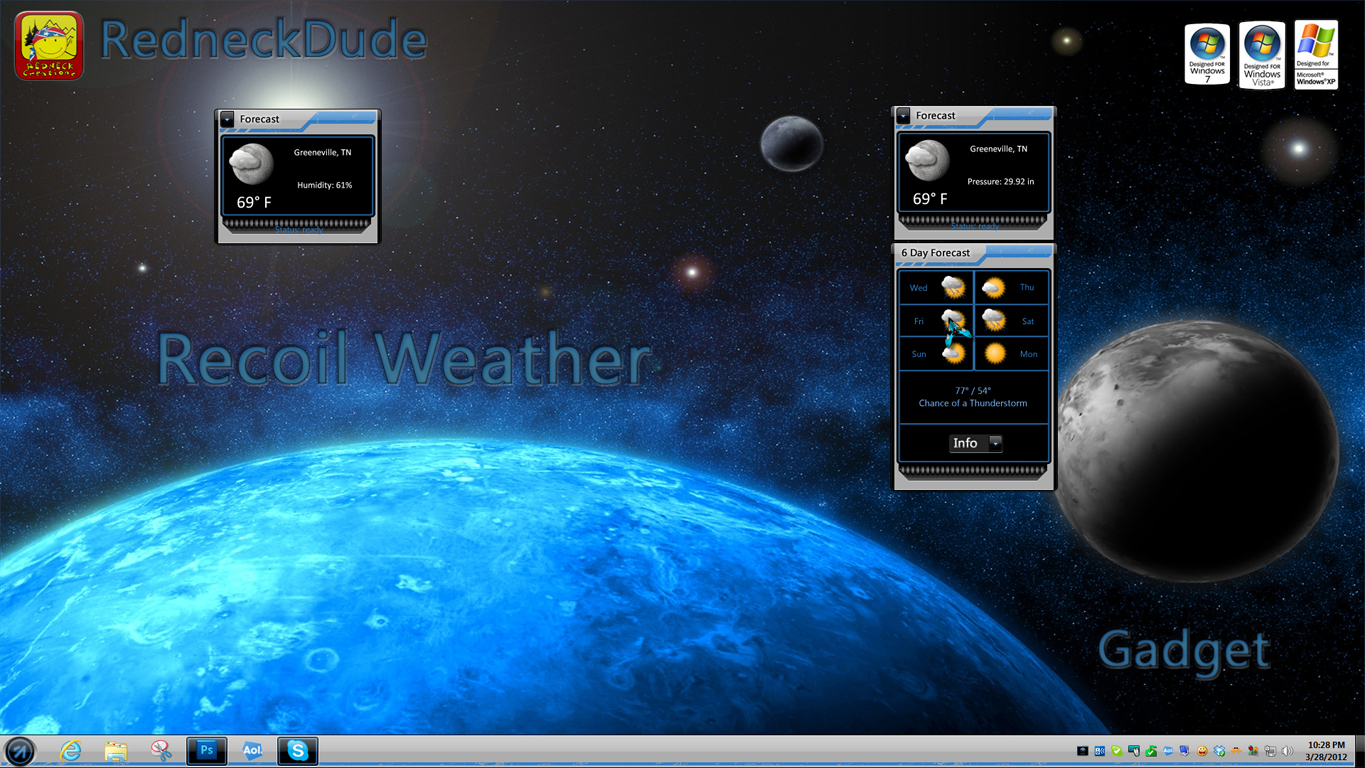 WinCustomize Explore Desktop Gadgets Recoil Weather Gadget