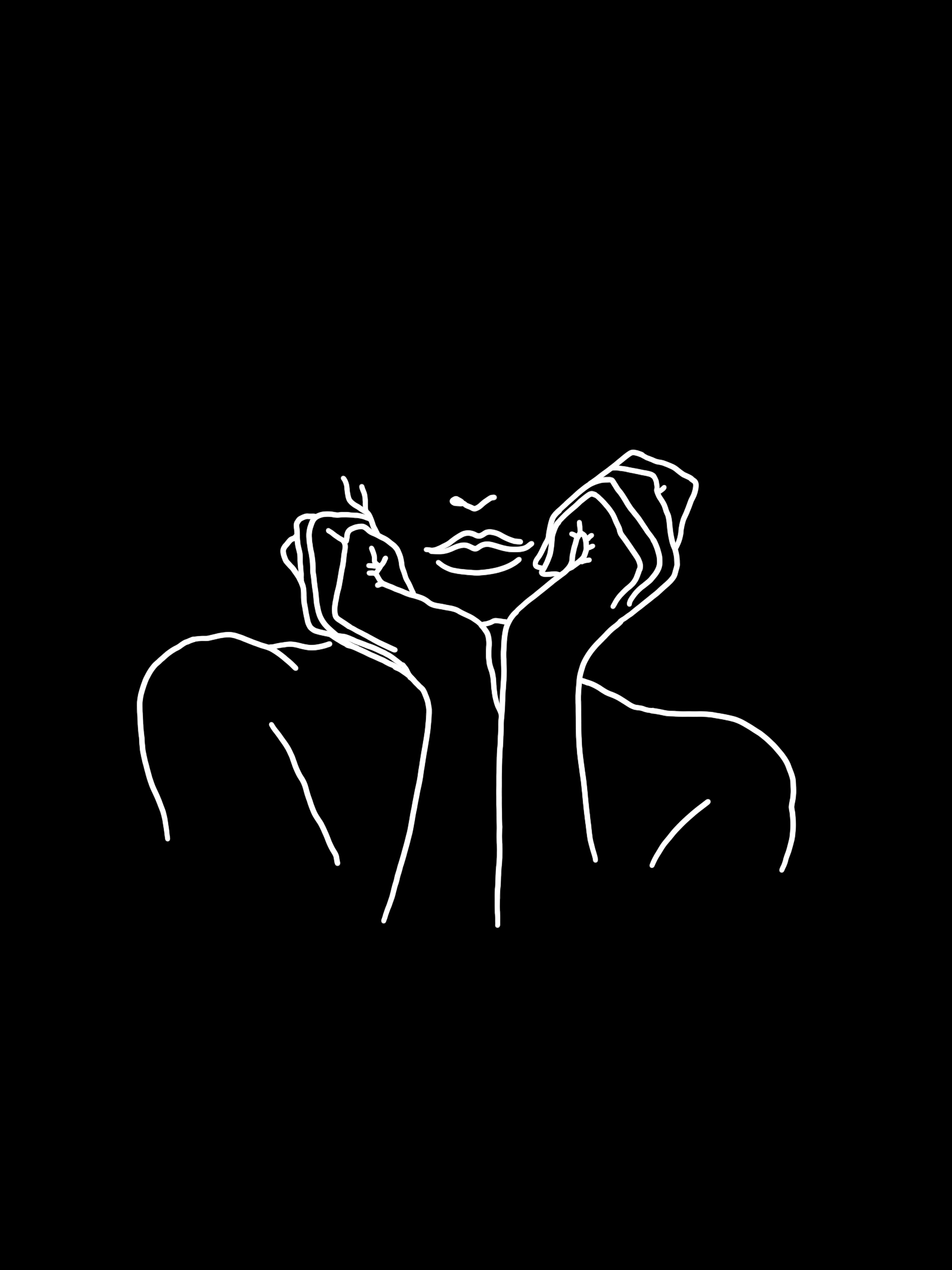 Black Line Art Wallpaper Off