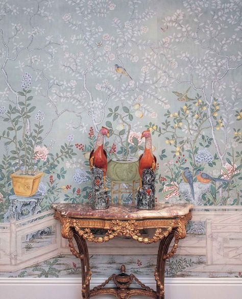 Hand Painted Chinoiserie Wallpaper Possibly 18th Century More