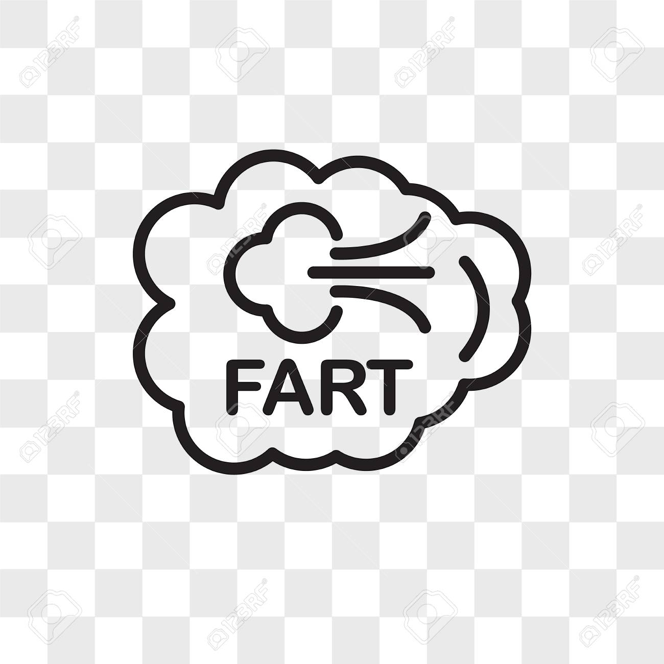 Fart Vector Icon Isolated On Transparent Background Logo