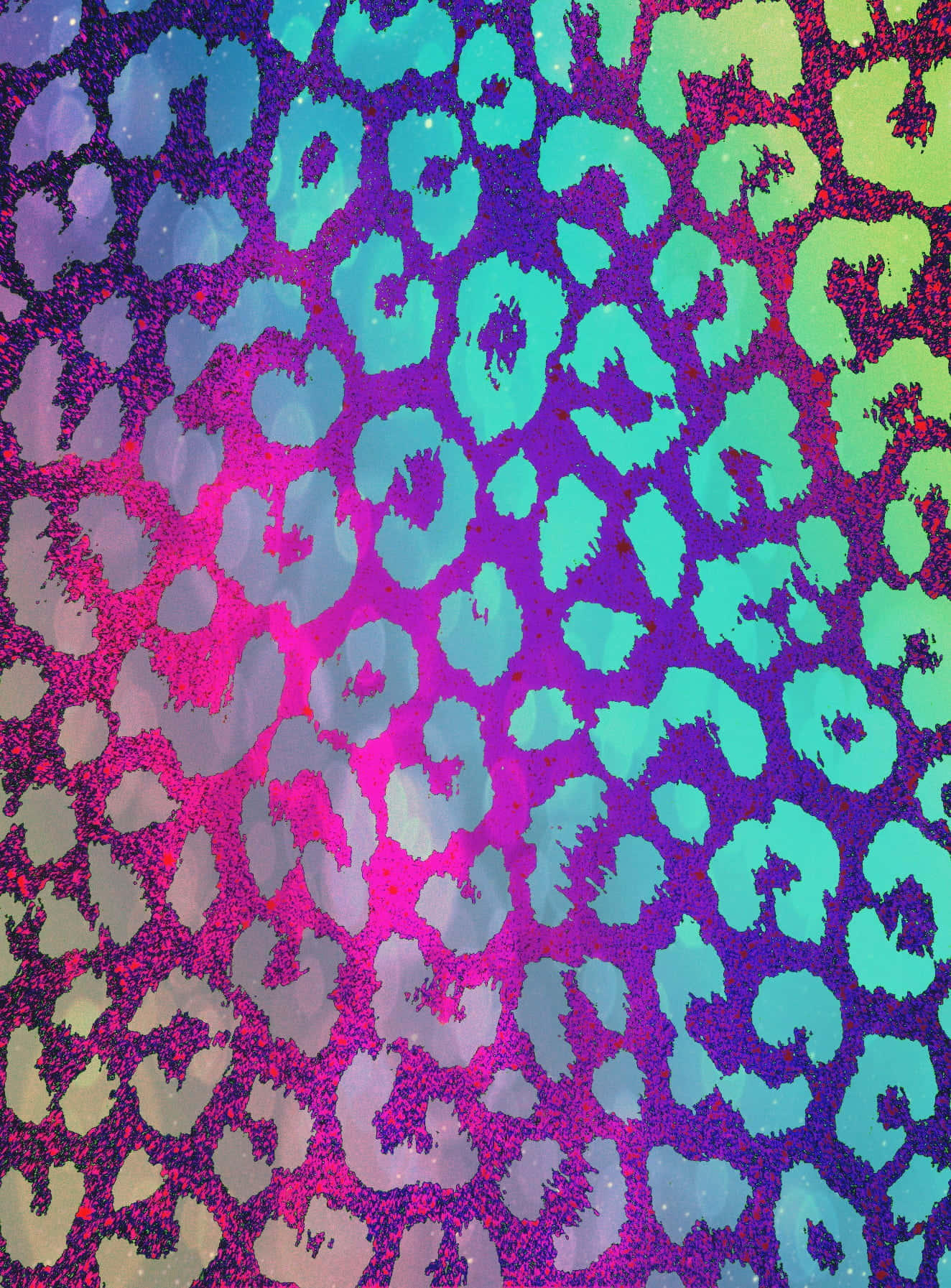 Vibrant Glitter Leopard Print Wallpaper