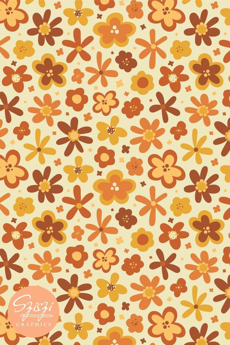 Groovy Yellow Brown Daisy Print Y2k Design In Vintage