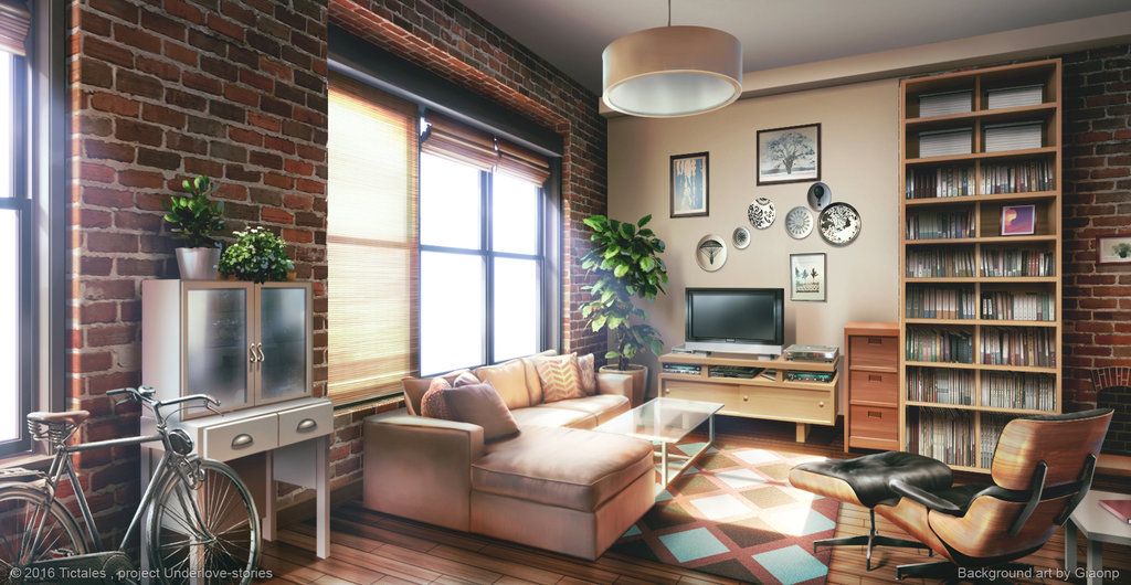 Living Room Visual Novel Background By Giaonp