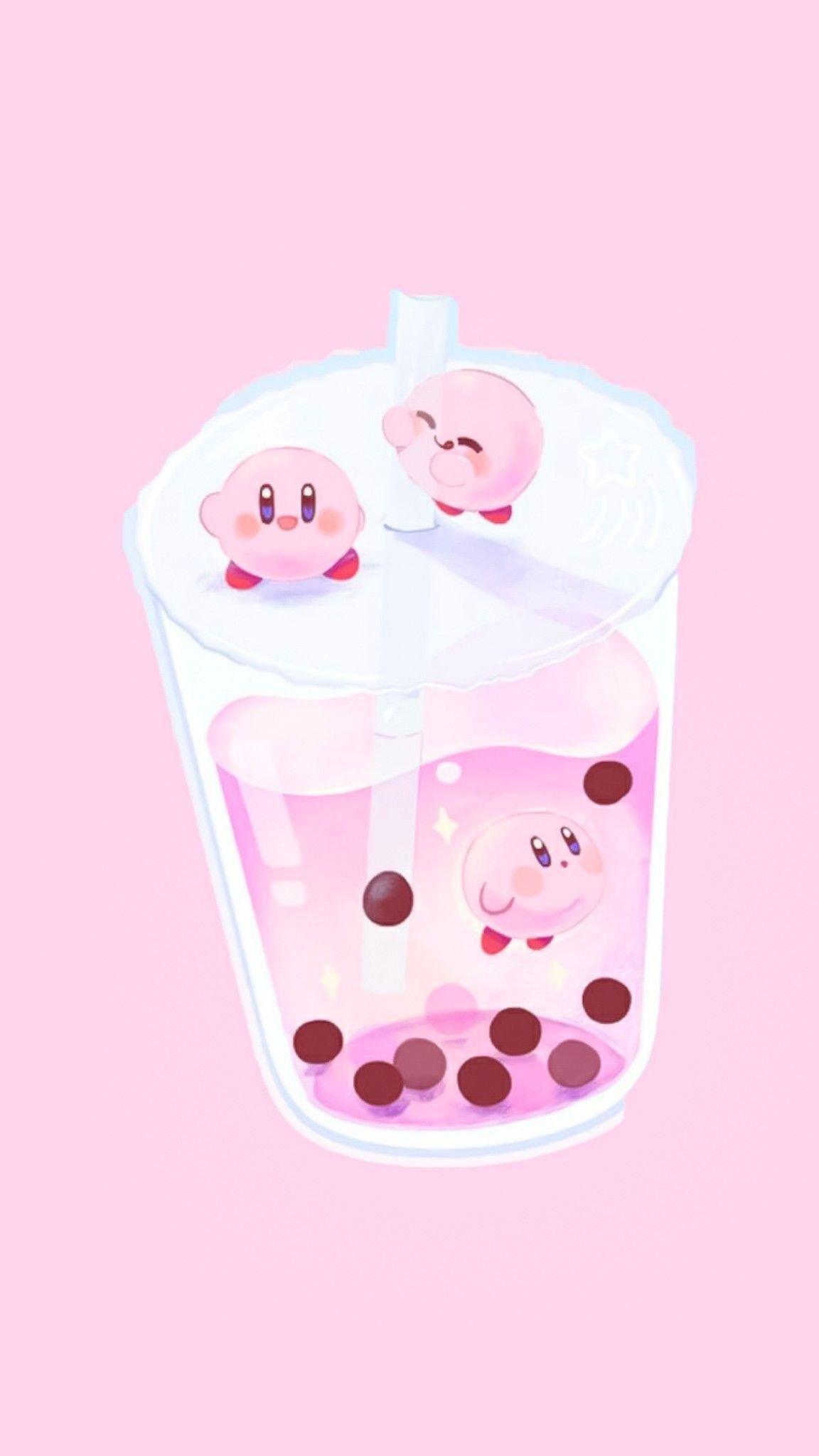 Bubble Tea Kirby Wallpaper Mobcup