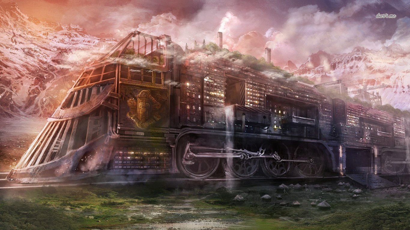 Steampunk Train Fantasy Wallpaper Full HD
