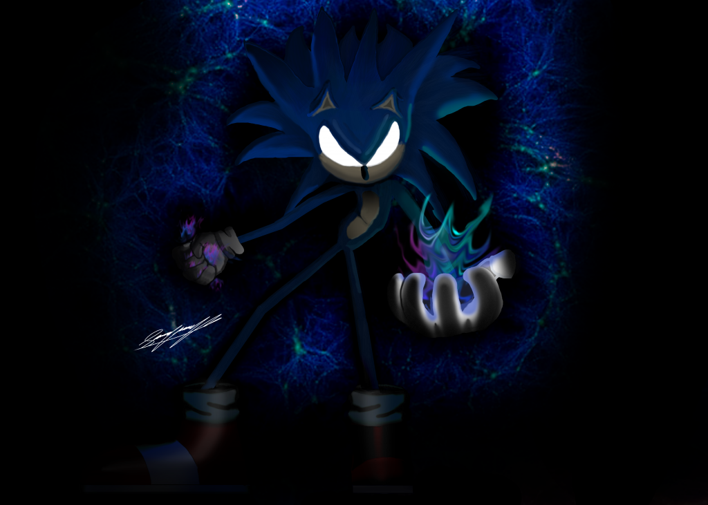 Download Bloody Dark Sonic Art Wallpaper