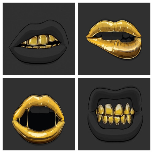 Sexy Lips Gold Trill Grill Insidemyboxxx