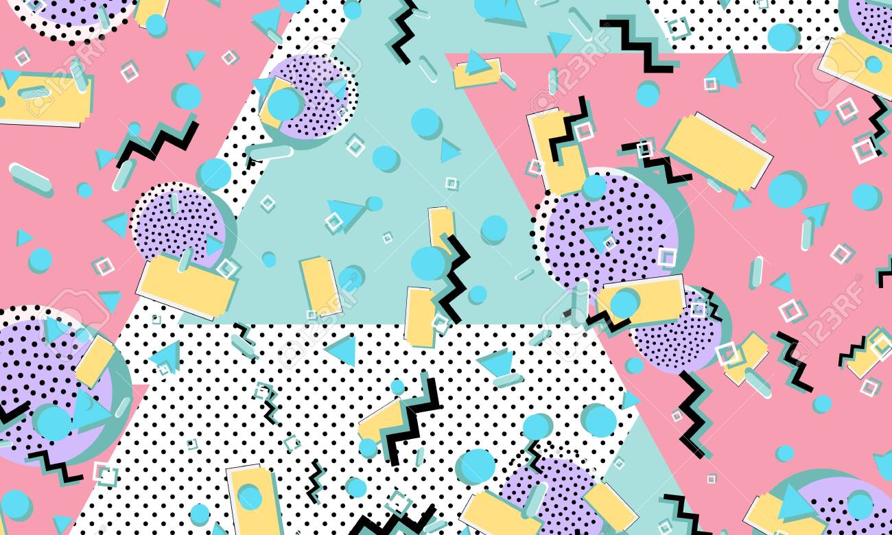 90s Pattern Memphis Style Abstract Retro Background Vector