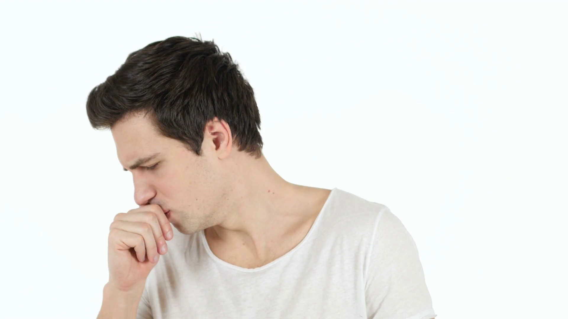 Png Cough Sick Man White Background Stock Video