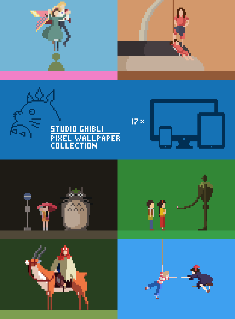 Ghibli Pixel Wallpaper Pack by scuzy on