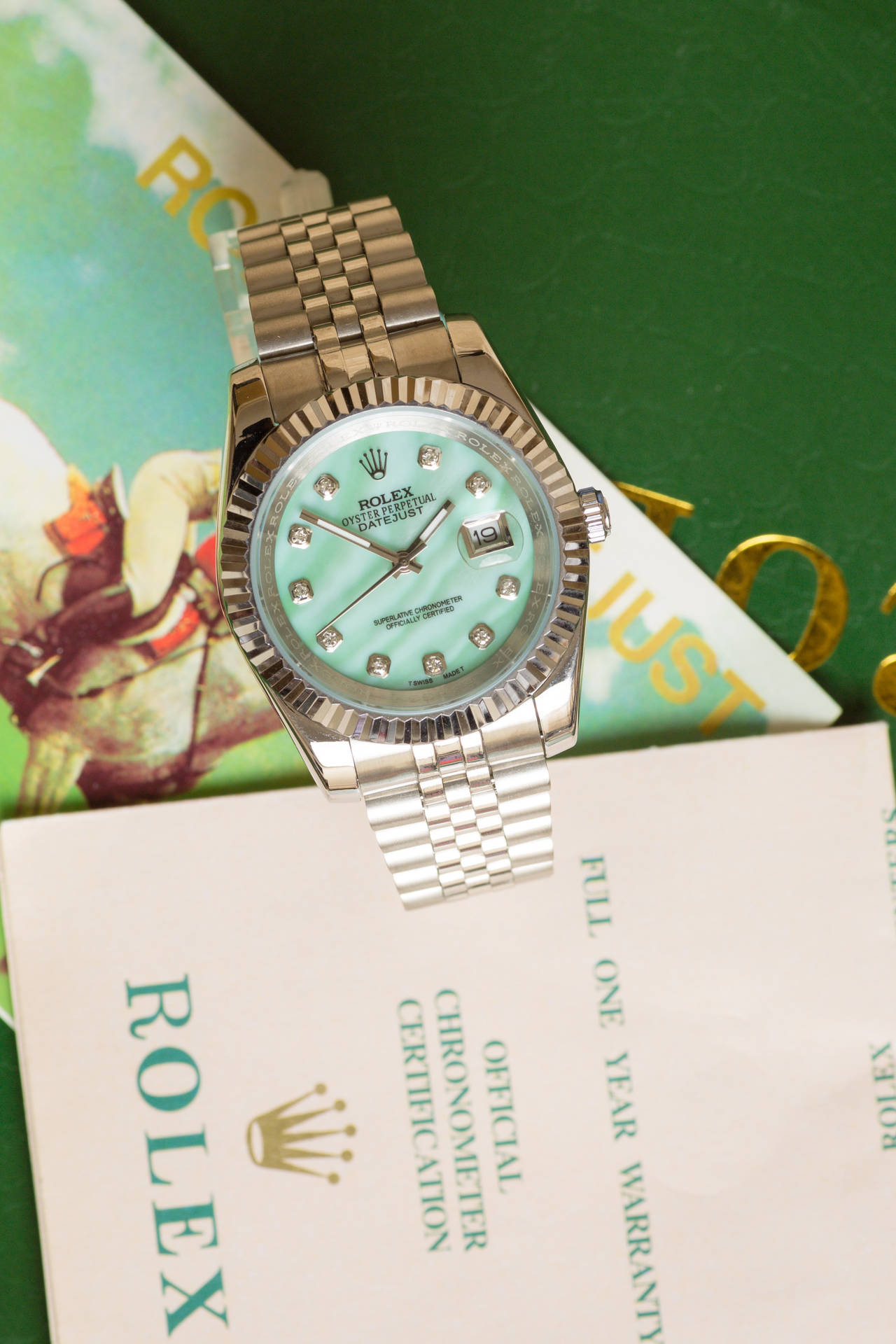 Mint Green Rolex Watch Crbi18d9xk3s151w Wallpaper