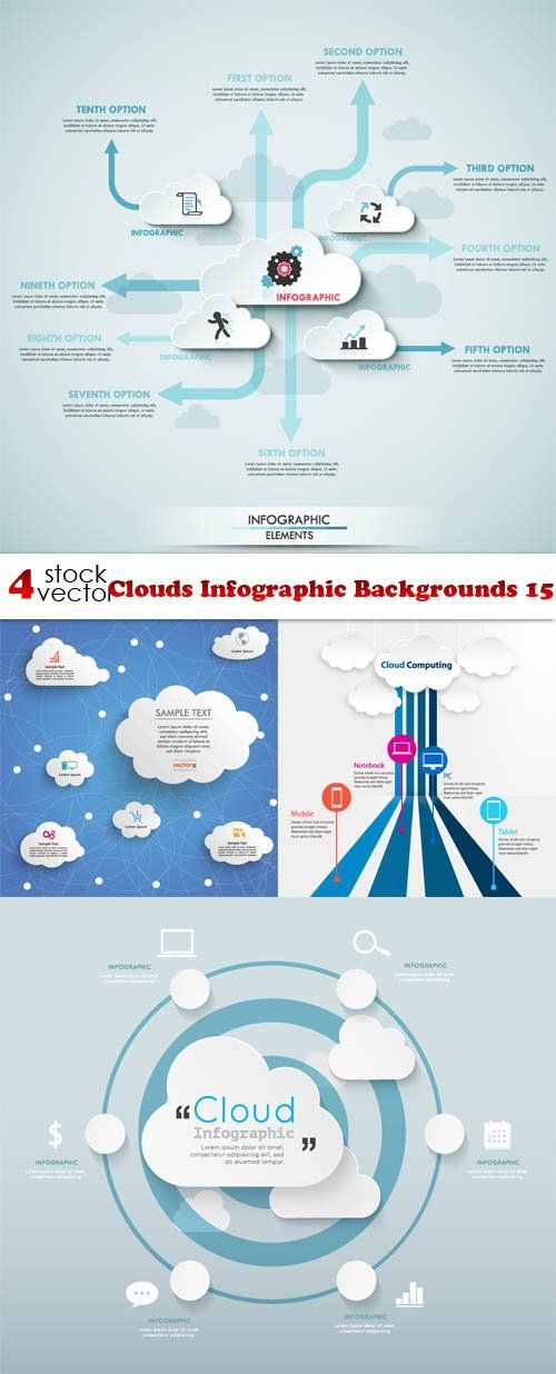 Vectors Clouds Infographic Background