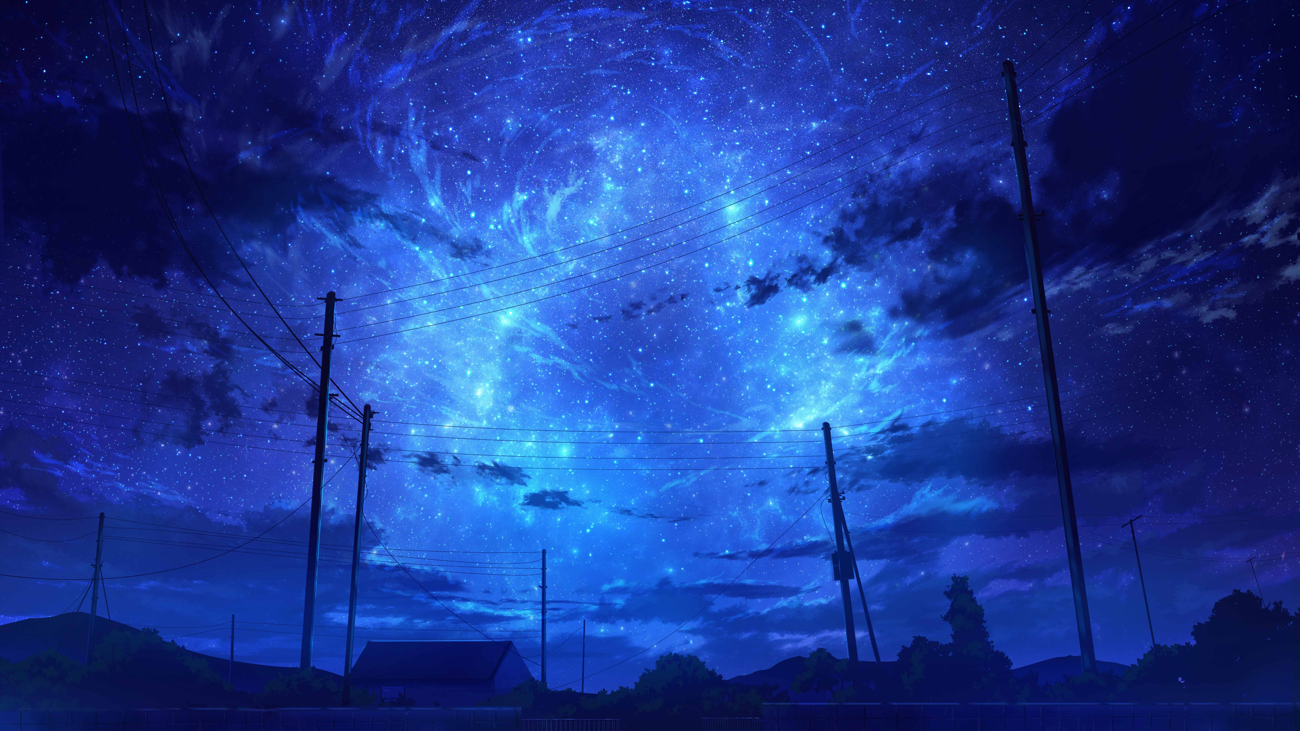 Starry Blue Sky Night 8k 1440p Resolution HD 4k Wallpaper Image Photos