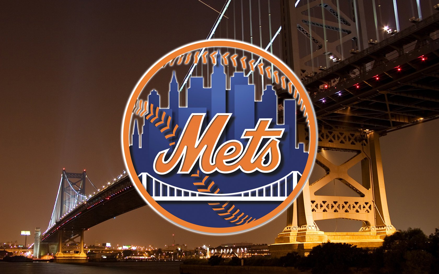 New York Mets Logo with Bridge Background by monkeybiziu 1680 x
