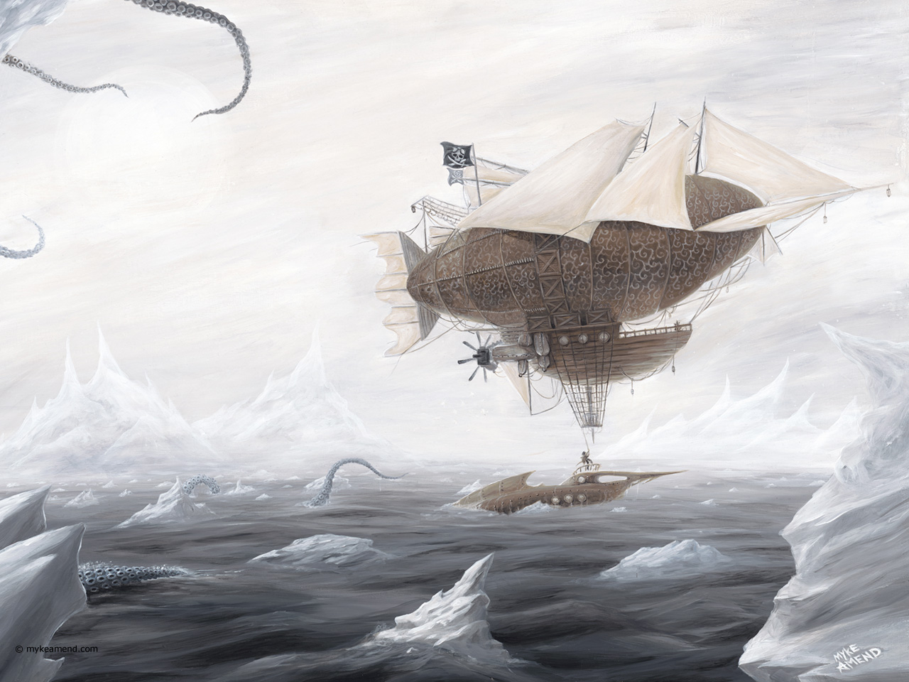 New Wallpaper The Rescue Steampunk Art Fantasy