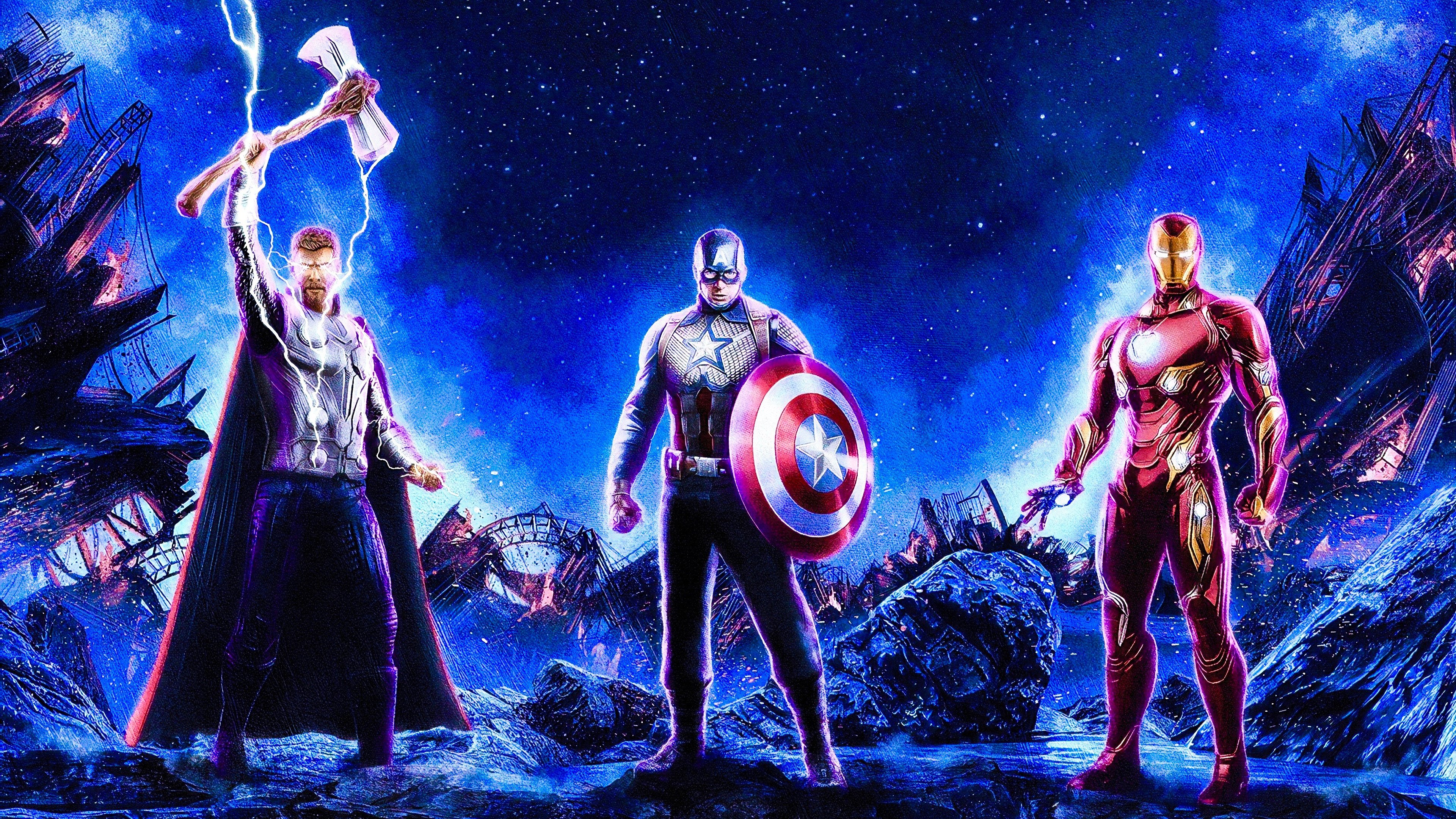 Avengers Endgame Thor Captain America Iron Man 4k Wallpaper