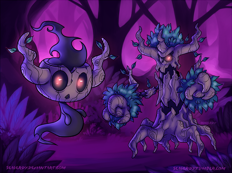 Pokemon Phantump And Trevenant By Seagerdy