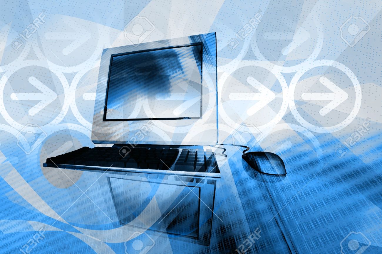 IT Technology Business   Desktop Computer With Abstract Design