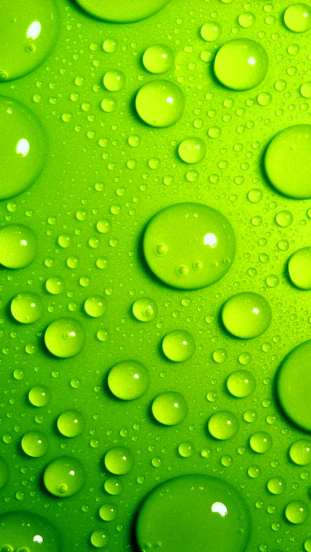 Green Droplets iPhone Wallpaper HD