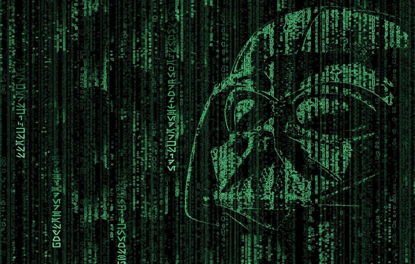 Wallpaper Star Wars Code Matrix Darth Vader