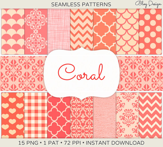 Design Coral Background Chevron Seamless Tiles